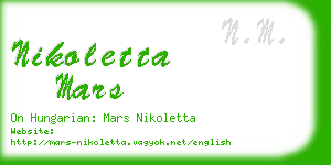 nikoletta mars business card